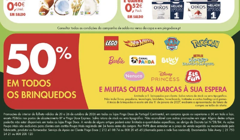 Pingo Doce - 50% desconto em brinquedos